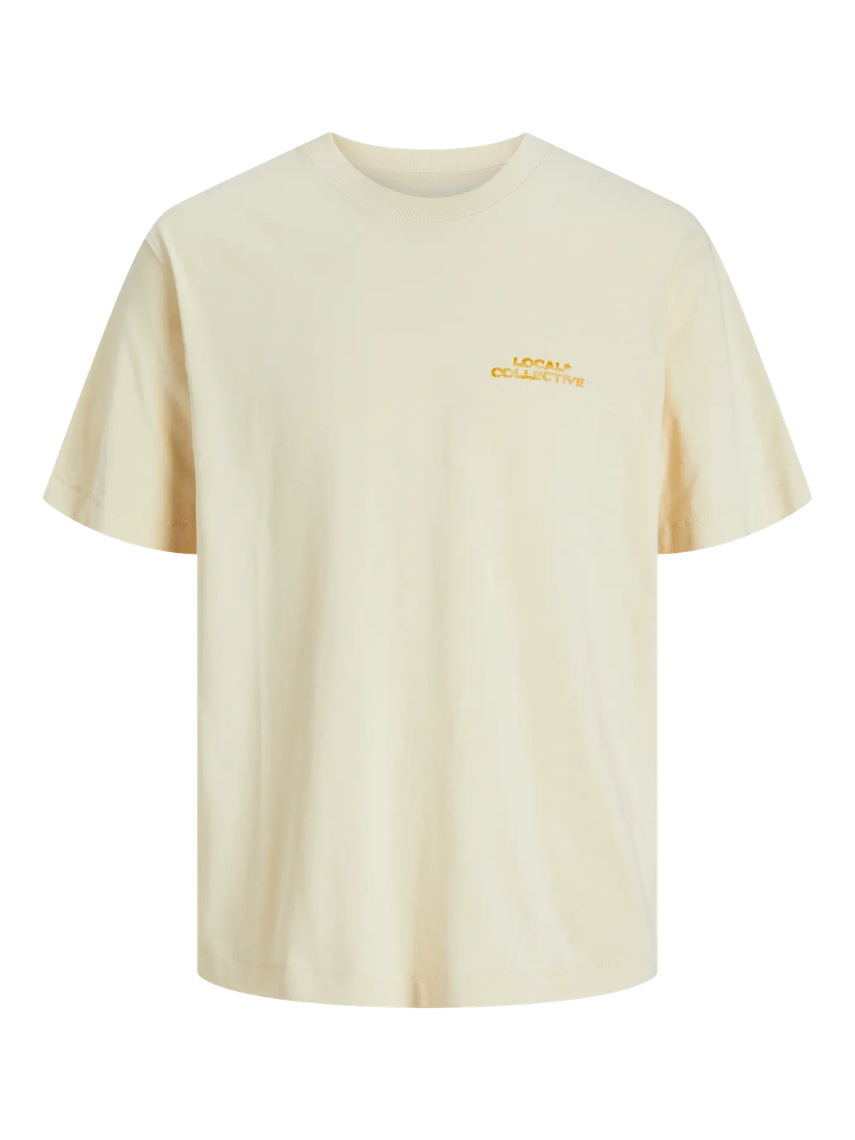 Camiseta m/c con backprint multicolor Jack & Jones Antique White 4XL