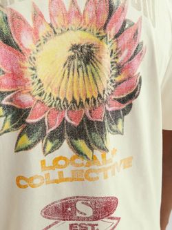 Camiseta m/c con backprint multicolor Jack & Jones Antique White