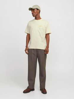 Camiseta m/c con backprint multicolor Jack & Jones Antique White