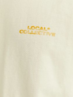 Camiseta m/c con backprint multicolor Jack & Jones Antique White