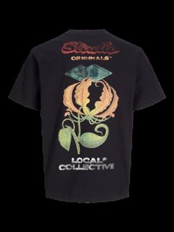 Camiseta m/c con backprint multicolor Jack & Jones Black