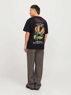 Camiseta m/c con backprint multicolor Jack & Jones Black