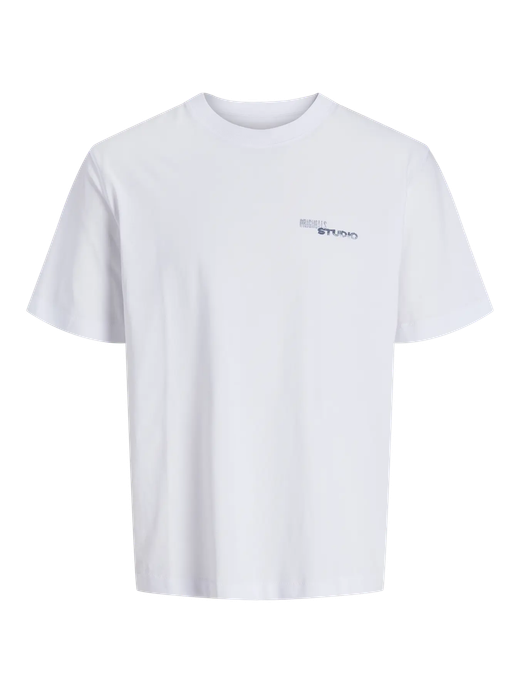 Camiseta m/c con backprint multicolor Jack & Jones Bright White