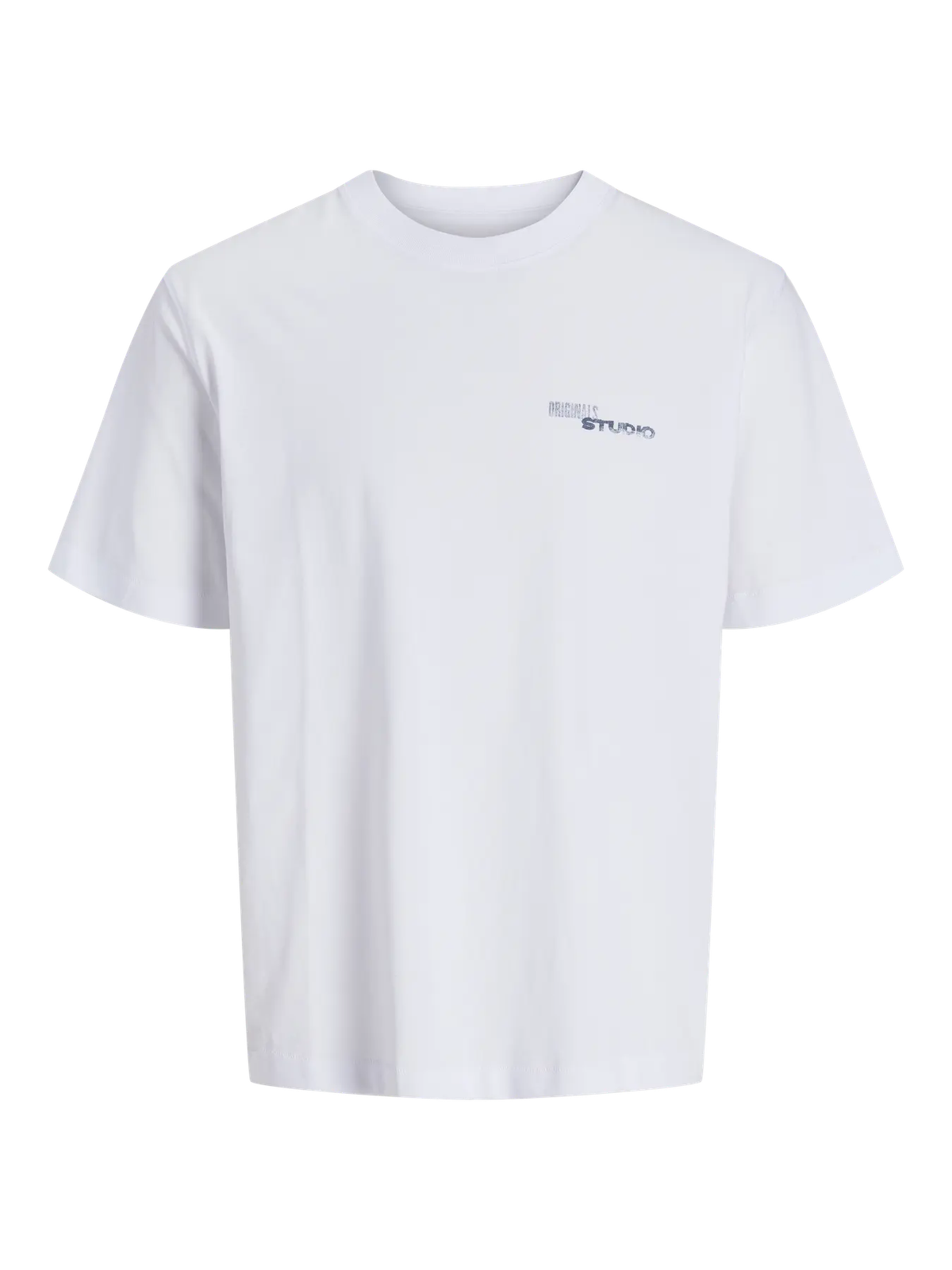 Camiseta m/c con backprint multicolor Jack & Jones Bright White 4XL