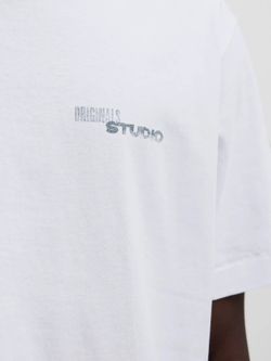 Camiseta m/c con backprint multicolor Jack & Jones Bright White