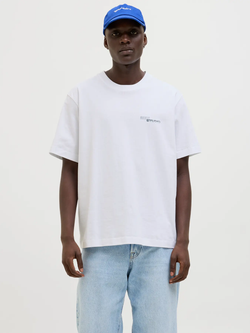 Camiseta m/c con backprint multicolor Jack & Jones Bright White