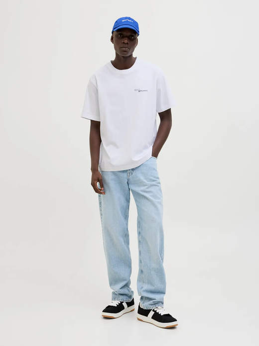 Camiseta m/c con backprint multicolor Jack & Jones Bright White