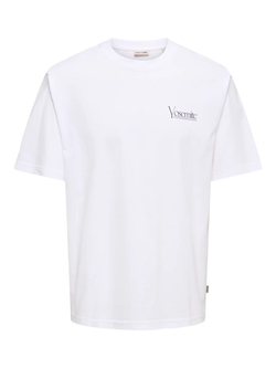 Camiseta m/c con backprint National Park Yosemite Only & Sons Bright White