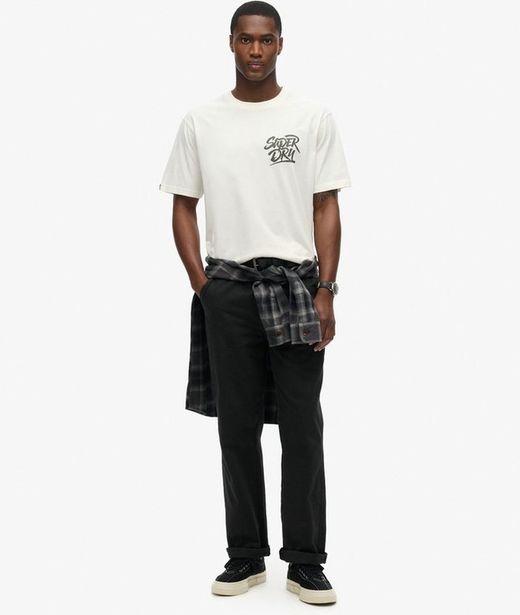 Camiseta m/c con backprint NYC Superdry Off White