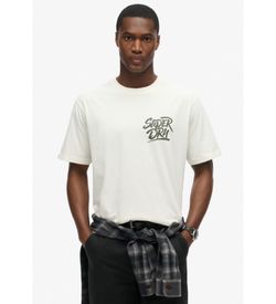 Camiseta m/c con backprint NYC Superdry Off White