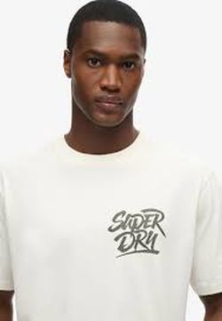 Camiseta m/c con backprint NYC Superdry Off White