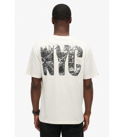 Camiseta m/c con backprint NYC Superdry Off White