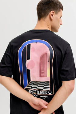 Camiseta m/c con backprint Palace Jack & Jones Black