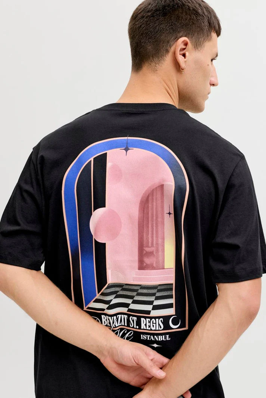 Camiseta m/c con backprint Palace Jack & Jones Black