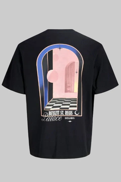 Camiseta m/c con backprint Palace Jack & Jones Black