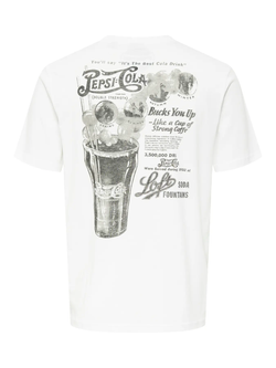 Camiseta m/c con backprint Pepsi Cola Only & Sons Bright White