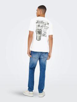Camiseta m/c con backprint Pepsi Cola Only & Sons Bright White