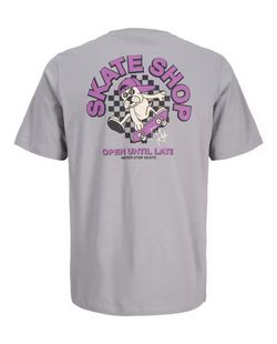 Camiseta m/c con backprint "Skate shop" Jack & Jones Grey