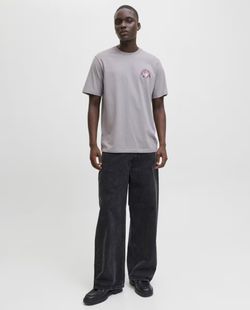 Camiseta m/c con backprint "Skate shop" Jack & Jones Grey