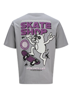 Camiseta m/c con backprint "Skate shop" Jack & Jones Grey