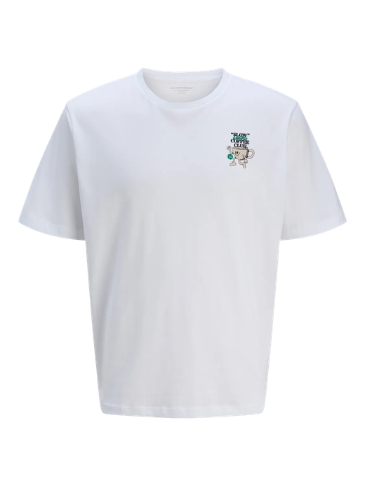 Camiseta m/c con backprint "Slow sunday" Jack & Jones Bright White