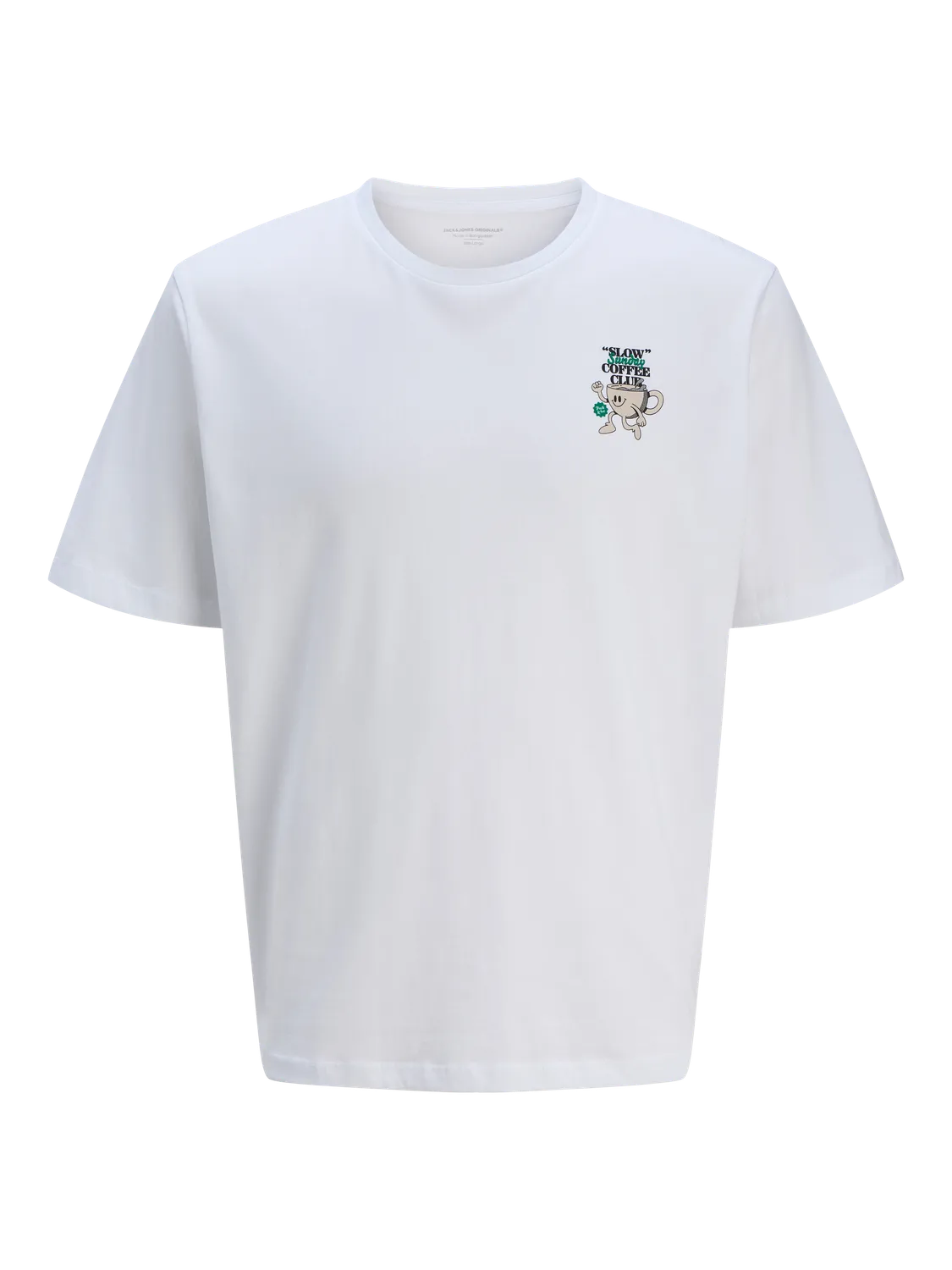 Camiseta m/c con backprint "Slow sunday" Jack & Jones Bright White 4XL