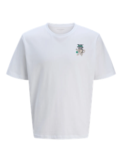 Camiseta m/c con backprint "Slow sunday" Jack & Jones Bright White