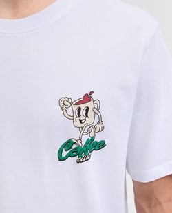 Camiseta m/c con backprint "Slow sunday" Jack & Jones White