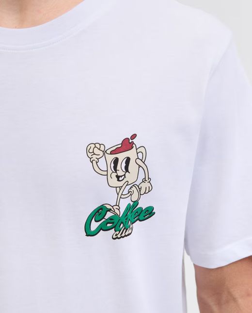 Camiseta m/c con backprint "Slow sunday" Jack & Jones White