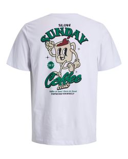 Camiseta m/c con backprint "Slow sunday" Jack & Jones White