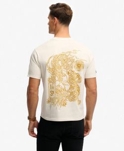 Camiseta m/c con backprint tigre & dragón Superdry Rainy Day
