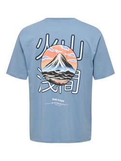 Camiseta m/c con backprint volcán Only & Sons Spring Blue