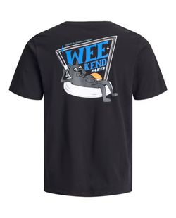 Camiseta m/c con backprint "Weekend" Jack & Jones Black