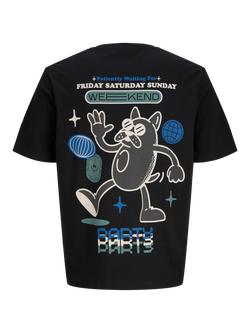 Camiseta m/c con backprint "Weekend" Jack & Jones Black