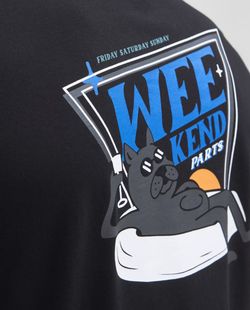 Camiseta m/c con backprint "Weekend" Jack & Jones Black