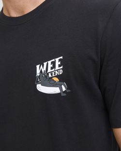 Camiseta m/c con backprint "Weekend" Jack & Jones Black