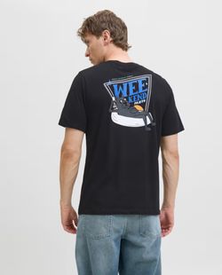 Camiseta m/c con backprint "Weekend" Jack & Jones Black
