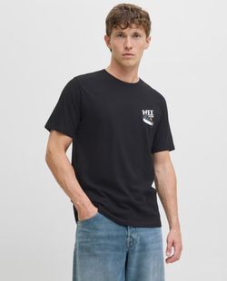 Camiseta m/c con backprint "Weekend" Jack & Jones Black
