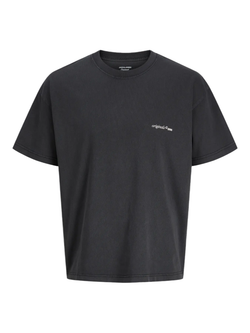 Camiseta m/c con backprint y de aspecto envejecido Jack & Jones Black
