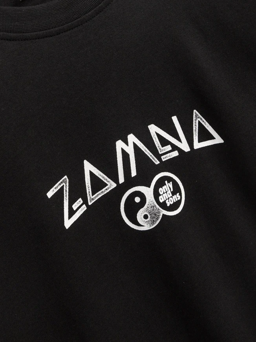 Camiseta m/c con backprint Zamna Only & Sons Jet Black