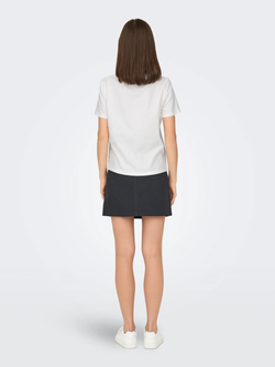 Camiseta m/c con bolsillo crochet Jdy Cloud Dancer