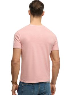Camiseta m/c con bolsillo de aspecto envejecido Superdry Light Pink