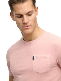 Camiseta m/c con bolsillo de aspecto envejecido Superdry Light Pink