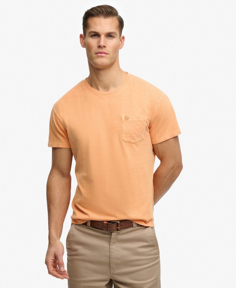 Camiseta m/c con bolsillo de aspecto envejecido Superdry Orange 4XL