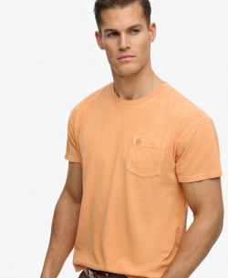 Camiseta m/c con bolsillo de aspecto envejecido Superdry Orange