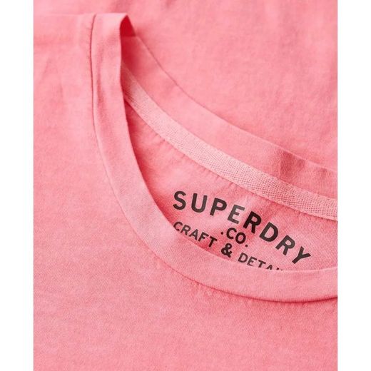 Camiseta m/c con bolsillo envejecida Superdry Washed Paradise Red