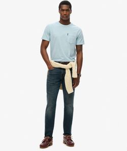 Camiseta m/c con bolsillo envejecida Superdry Washed Sunset Blue