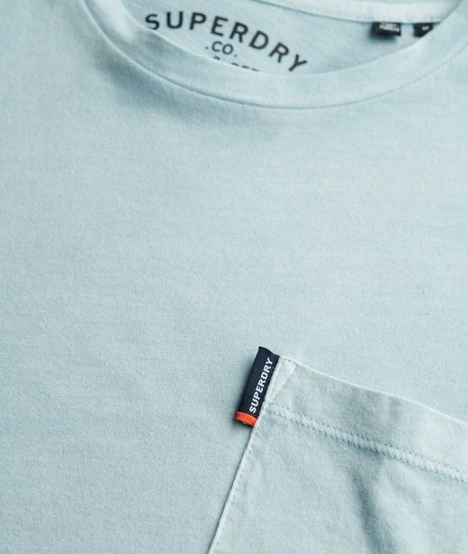Camiseta m/c con bolsillo envejecida Superdry Washed Sunset Blue