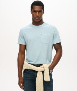 Camiseta m/c con bolsillo envejecida Superdry Washed Sunset Blue