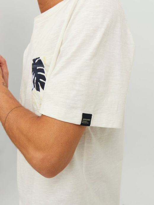 Camiseta m/c con bolsillo estampado Jack & Jones Cloud Dancer